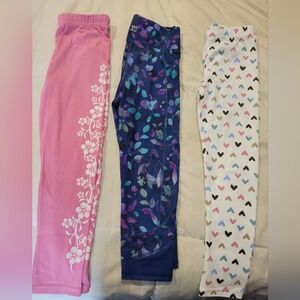 Girls Colorful Patterned Leggings 4 Item Set Size 5t Bundle